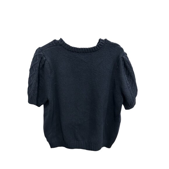 Free Assembly NEW Navy Cable Knit Short Sleeve Sweater Sz XXXL - Picture 2 of 9